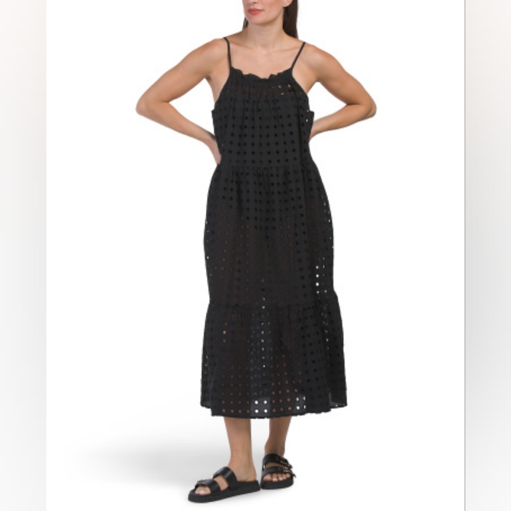 TRUE DESTINATION Cotton Eyelet Cover-up Dress **MEDIUM NWT**